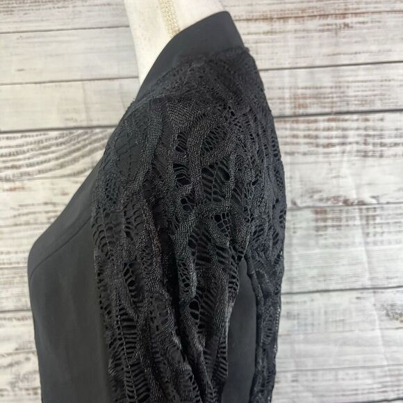 Cache Full Zip Front Lace Jacket size 4 Slinky Stretch Wedding Cocktail Disco - Picture 8 of 12